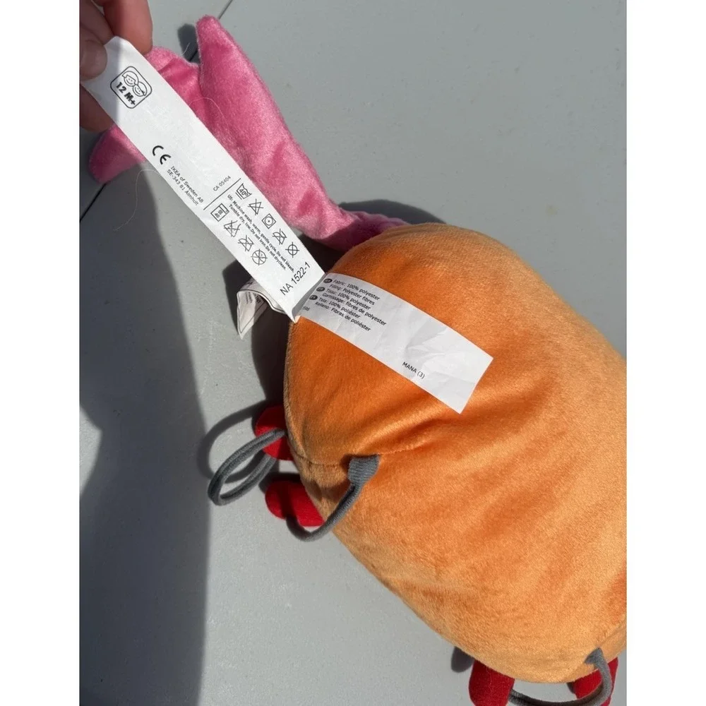 Ikea Sagoskatt Unicorn Horn Orange Yellow Pink Gray String Legs Plush 13
